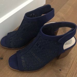 Vince Camuto Navy Suede Heeled Sandals NWOT